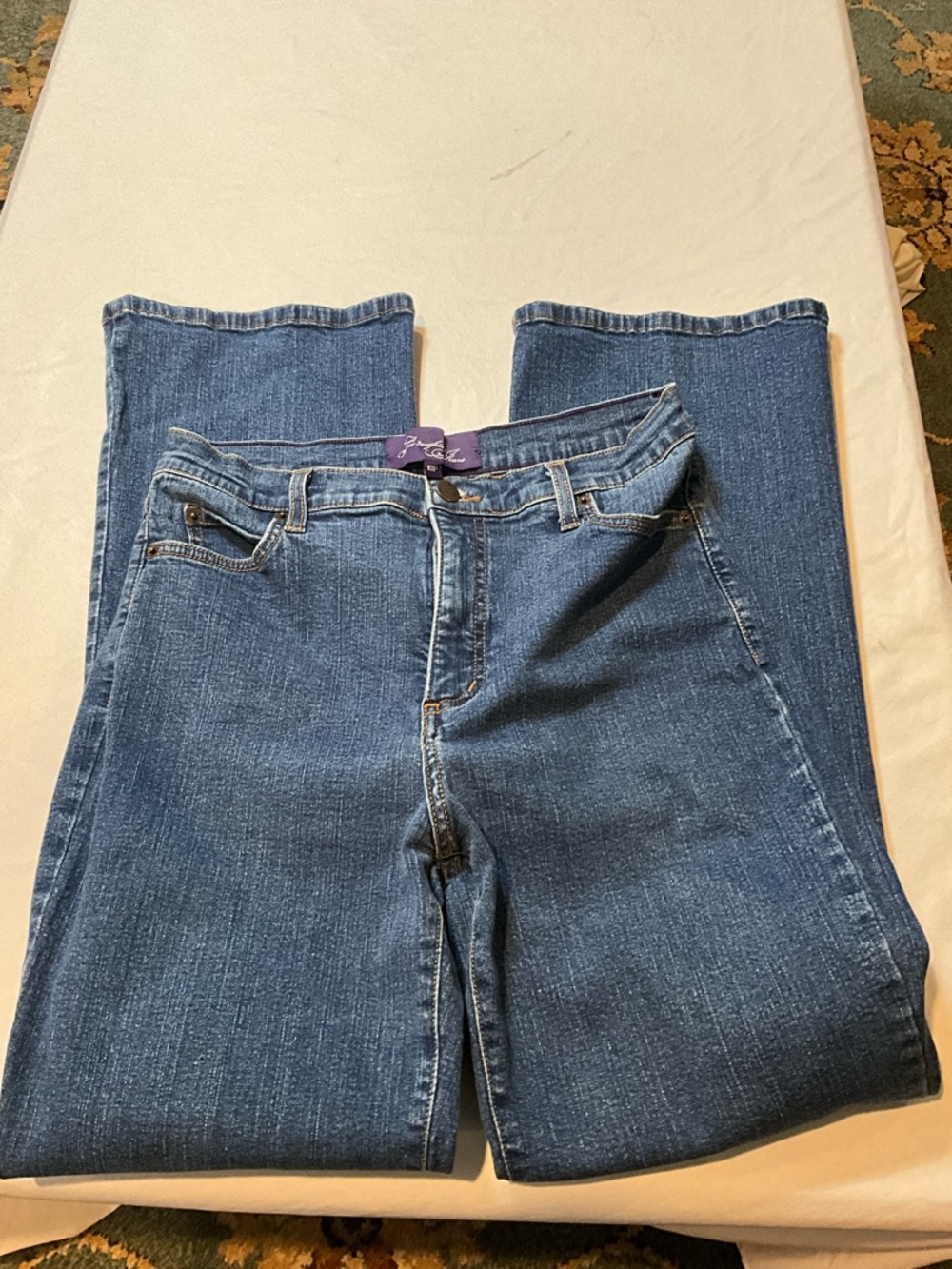 Not Your Daughter’s Jeans 10 Petite High Rise Blue Wash Denim Straight Leg - Picture 4 of 6